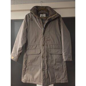 VTG Woolrich Woman Barn Chore Coat Wool Lined Plaid Sz L Parka USA MADE